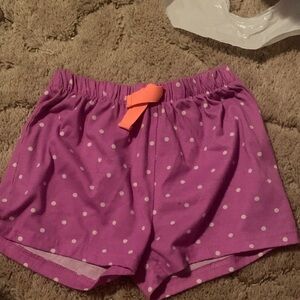 Carter's Girls Purple Polka Dot Pajama Shorts with Neon Bow